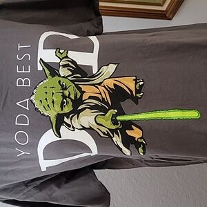 Star Wars Yoda Best Dad grey tee shirt size large